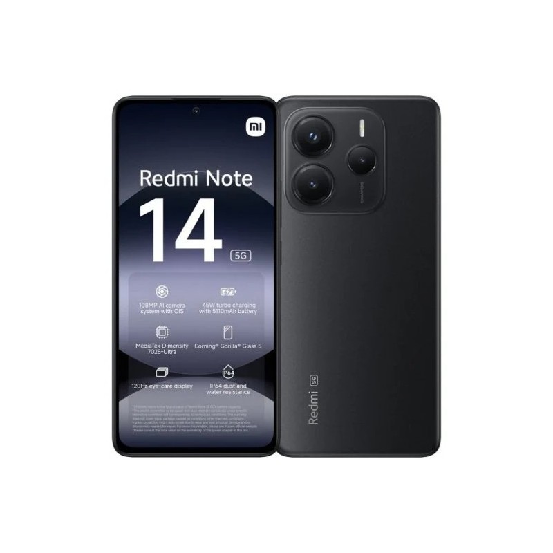 Xiaomi Redmi Note 14 5G 8/256GB Negro Medianoche Libre